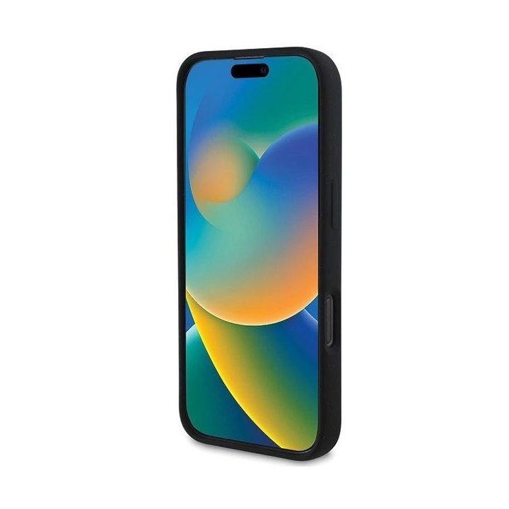 silikoninis MagSafe“ dėklas su logotipu iPhone 16 Pro Max“ – juodas