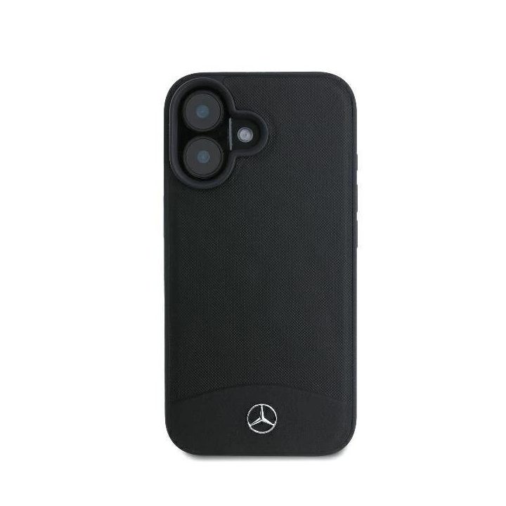 Mercedes“ tekstūrinis ir paprastas odinis MagSafe“ dėklas iPhone 16“ – juodas