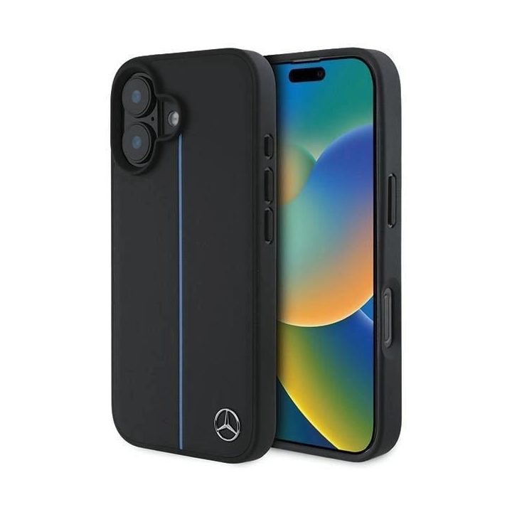Mercedes MB Blue Line odinis MagSafe dėklas iPhone 16 - juodas