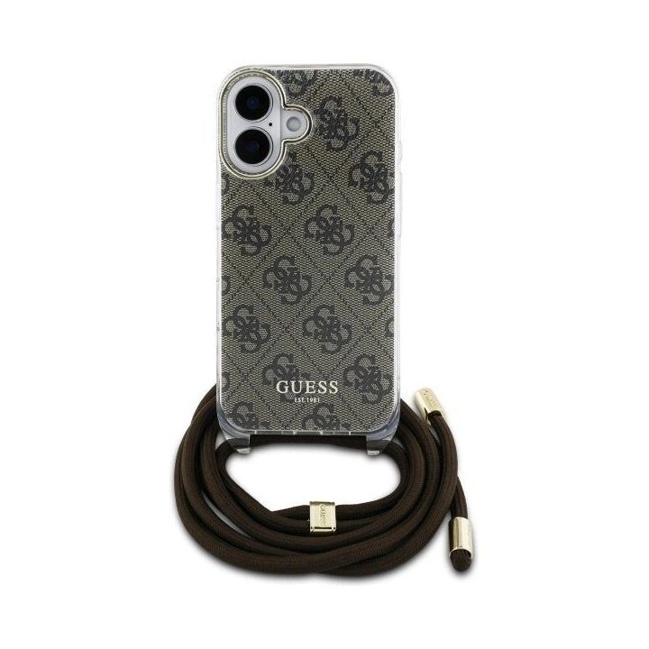 Dėklas su raišteliu iPhone 16 - rudas