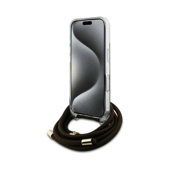 Dėklas su raišteliu iPhone 16 - rudas
