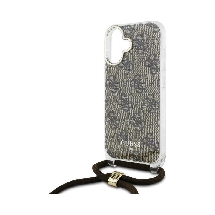 Dėklas su raišteliu iPhone 16 - rudas