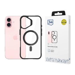 Dėklas iPhone 16 telefonui – skaidrus su juodu rėmeliu
