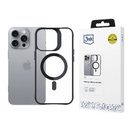 iPhone 14 Pro telefonui – skaidri matinė nugarėlė su juodu rėmeliu