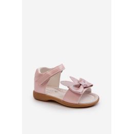 Vaikiški sandalai su lankeliu, užsegami rožinės spalvos Wistala