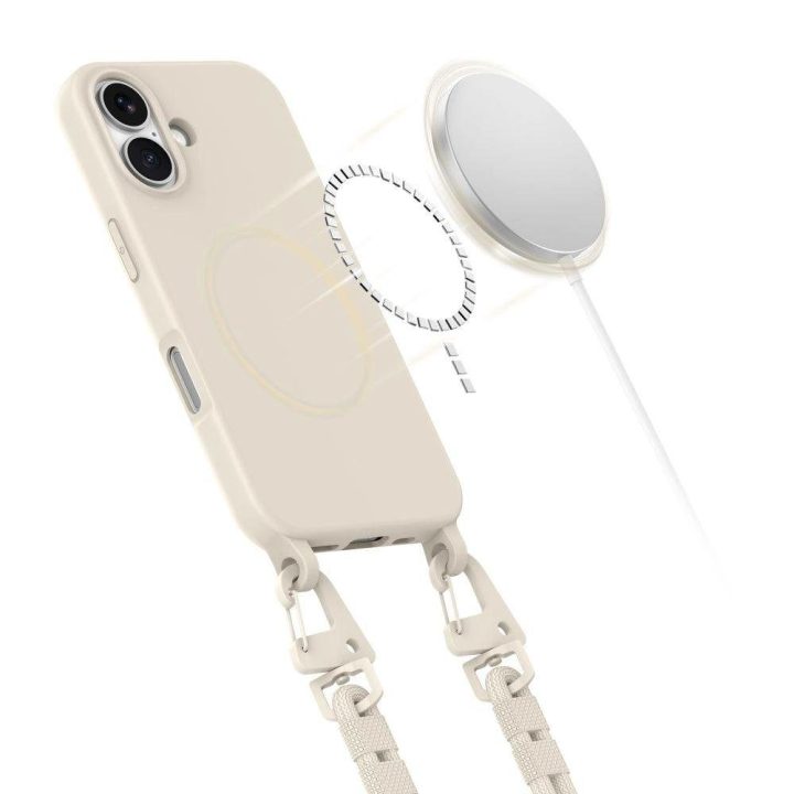 dėklas su dirželiu iPhone 16 - Smėlio spalvos