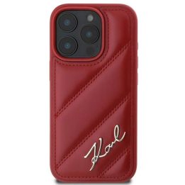odinis dėklas iPhone 16 Pro su rombiniu raštu - raudonos spalvos