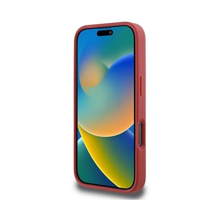 odinis dėklas iPhone 16 Pro su rombiniu raštu - raudonos spalvos