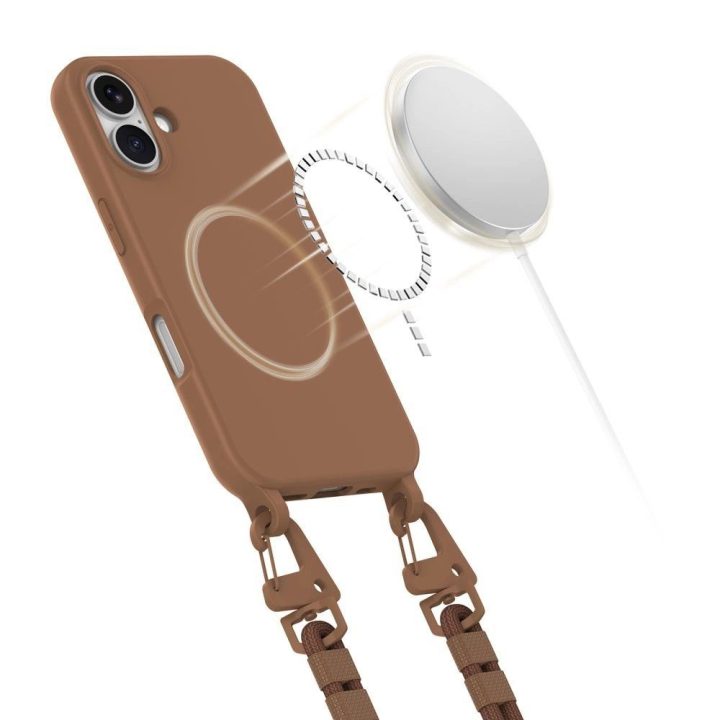 MagSafe dėklas su virvele iPhone 16 - rudas