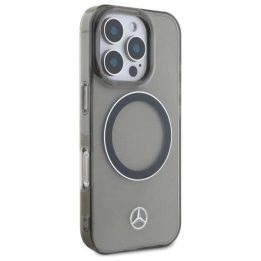 Mercedes“ sidabrinis MagSafe“ žiedas skirtas iPhone 16 Pro Max“ dėklui – juodas