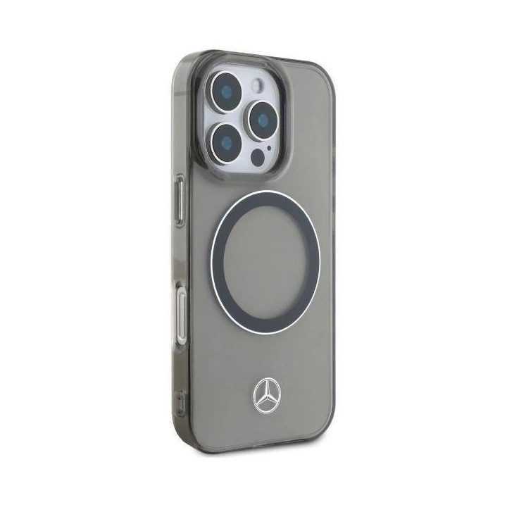 Mercedes“ sidabrinis MagSafe“ žiedas skirtas iPhone 16 Pro Max“ dėklui – juodas