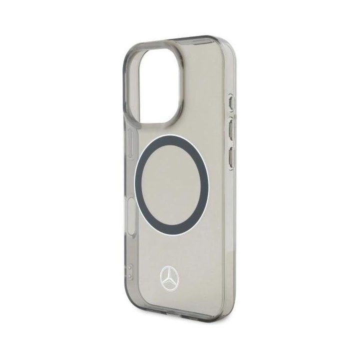 Mercedes“ sidabrinis MagSafe“ žiedas skirtas iPhone 16 Pro Max“ dėklui – juodas