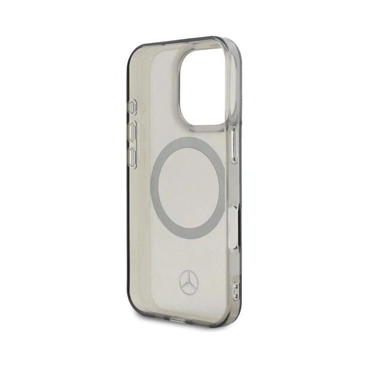 Mercedes“ sidabrinis MagSafe“ žiedas skirtas iPhone 16 Pro Max“ dėklui – juodas