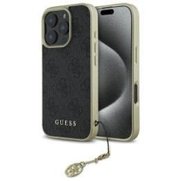 Guess 4G Charms Kolekcijos dėklas iPhone 16 Pro“ – juodas