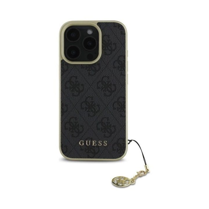 Guess 4G Charms Kolekcijos dėklas iPhone 16 Pro“ – juodas
