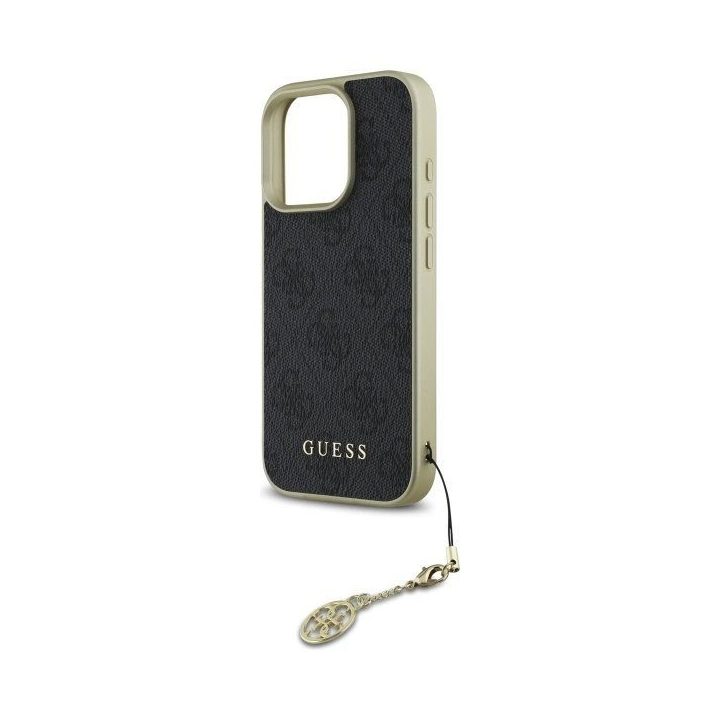 Guess 4G Charms Kolekcijos dėklas iPhone 16 Pro“ – juodas