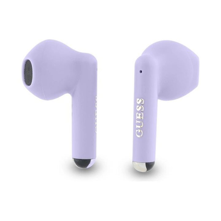 Guess“ Bluetooth“ ausinės TWS“ + įkrovimo stotelė violetinės/violetinės spalvos klasikinis logotipas