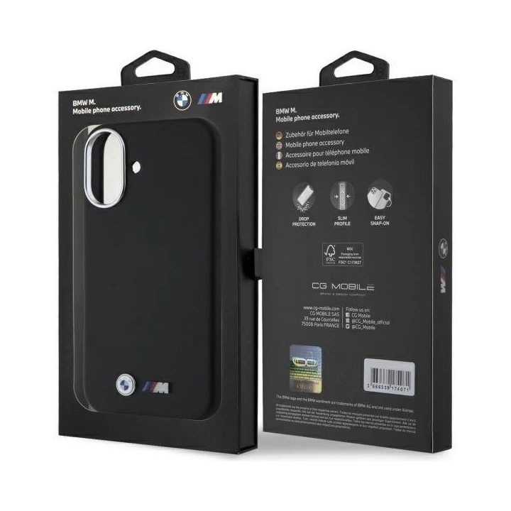 BMW M Smooth iPhone 16 dėklas - juodas