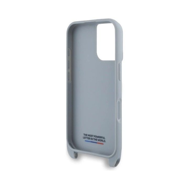 BMW M Edition Carbon Stripe & Strap iPhone 16 dėklas – pilkas
