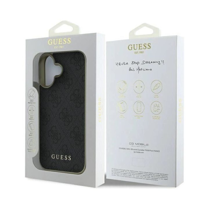 Guess 4G Charms kolekcijos dėklas iPhone 16 Plus“ – juodas