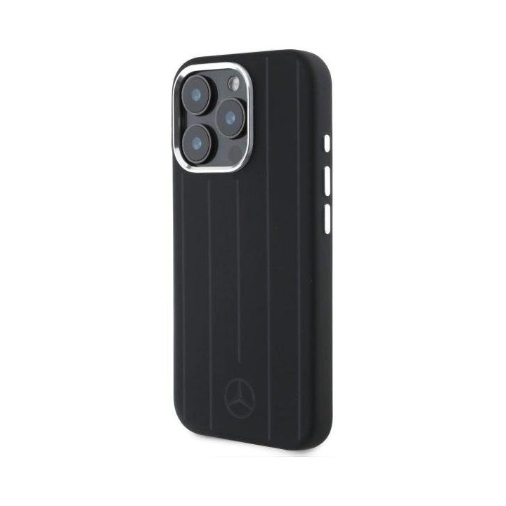 Mercedes“ silikoninis su magnetiniu užsegimu MagSafe“ telefono dėklas iPhone 16 Pro Max“ – juodos spalvos