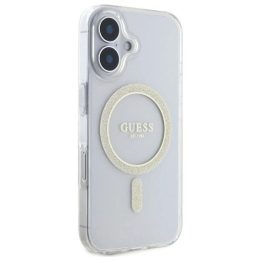iPhone 16 Plus 6.7 skaidrų kieto korpuso IML Glitter Circle MagSafe