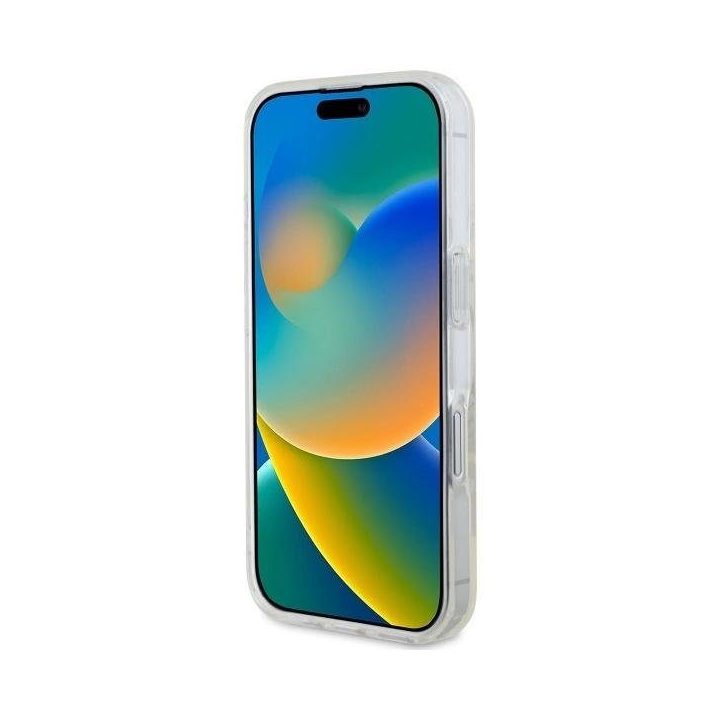 iPhone 16 Plus 6.7 skaidrų kieto korpuso IML Glitter Circle MagSafe