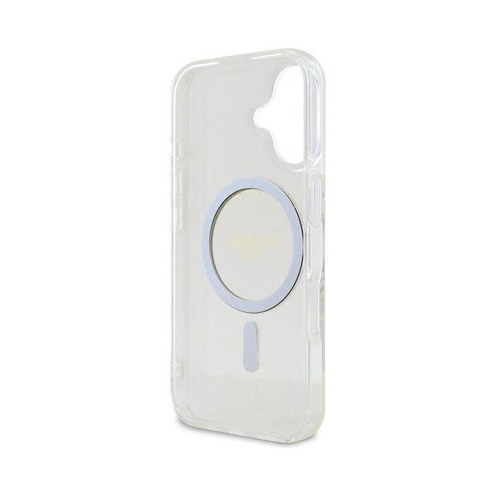 iPhone 16 Plus 6.7 skaidrų kieto korpuso IML Glitter Circle MagSafe