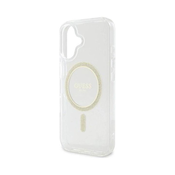 iPhone 16 Plus 6.7 skaidrų kieto korpuso IML Glitter Circle MagSafe