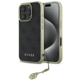Guess 4G Charms kolekcijos dėklas iPhone 16 Pro Max - juodas