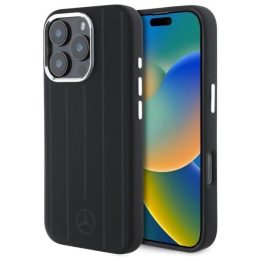 Mercedes iPhone 16 Pro“ 6,3 col. juodas / juodas kieto dėklo silikonas,