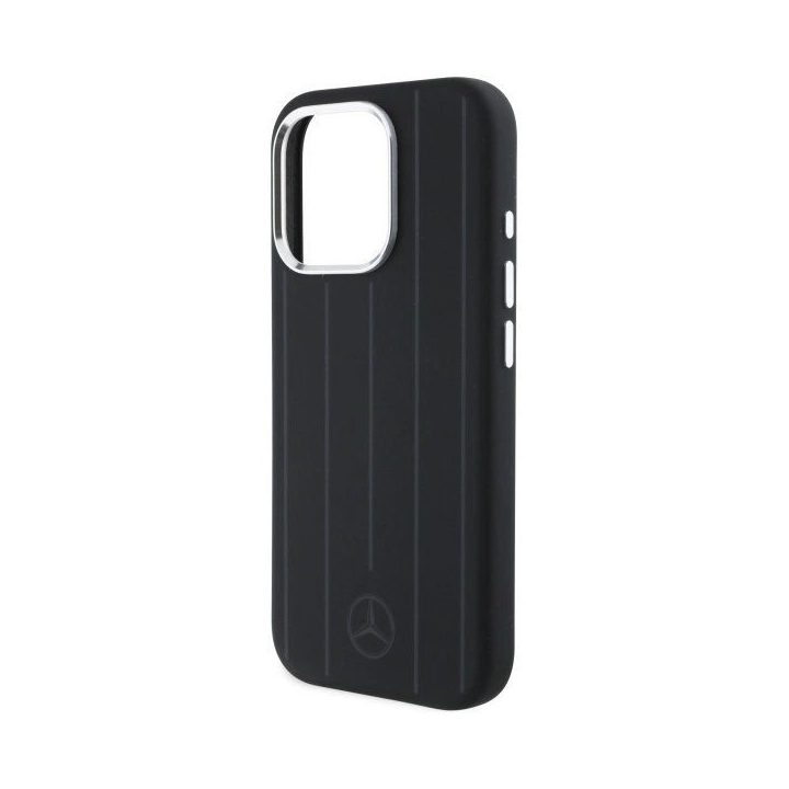 Mercedes iPhone 16 Pro“ 6,3 col. juodas / juodas kieto dėklo silikonas,