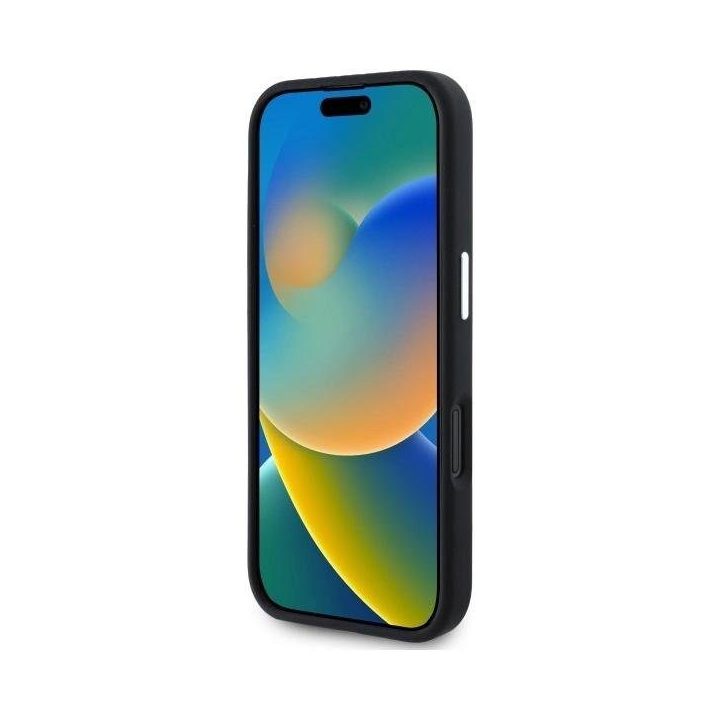 iPhone 16 6,1“ juodas/juodas iš kieto apvalkalo silikono su logotipu MagSafe“
