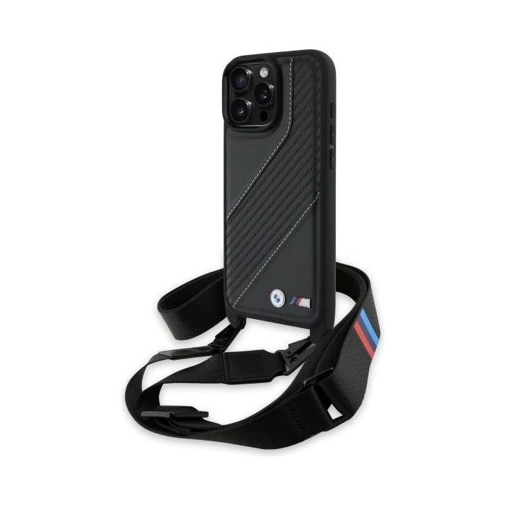 BMW M Edition Carbon Strap & Strap dėklas iPhone 16 Pro Max - Juodas