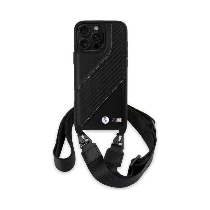 BMW M Edition Carbon Strap & Strap dėklas iPhone 16 Pro Max - Juodas