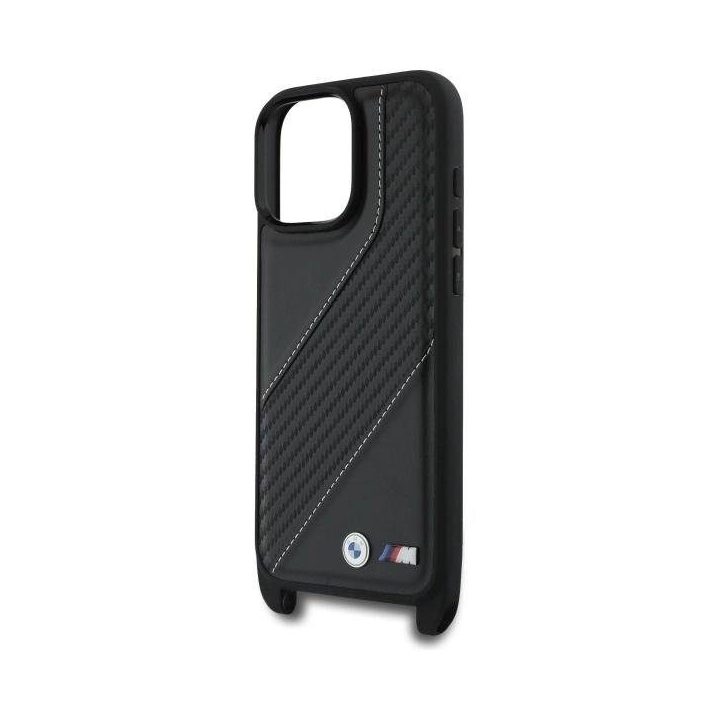 BMW M Edition Carbon Strap & Strap dėklas iPhone 16 Pro Max - Juodas