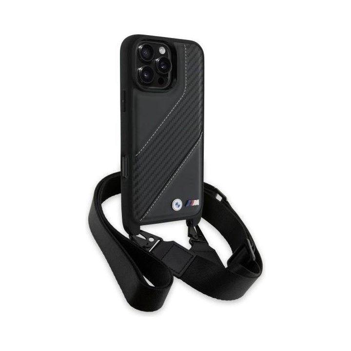 BMW M Edition Carbon Strap & Strap dėklas iPhone 16 Pro Max - Juodas