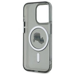 iPhone 15 Pro 6.1 juodas/juodas standus dėklas