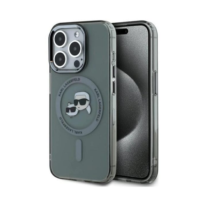 iPhone 15 Pro 6.1 juodas/juodas standus dėklas