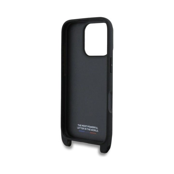 BMW M Carbon Tricolor Lines & Strap“ dėklas iPhone 16 Pro Max“ - juodas
