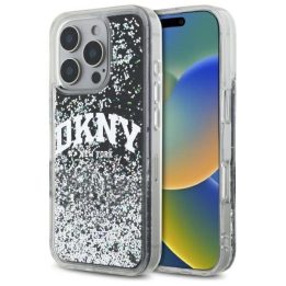 iPhone 16 Pro 6,3 juodas/juodas tvirtas dėklas su skystu blizgiu logotipu