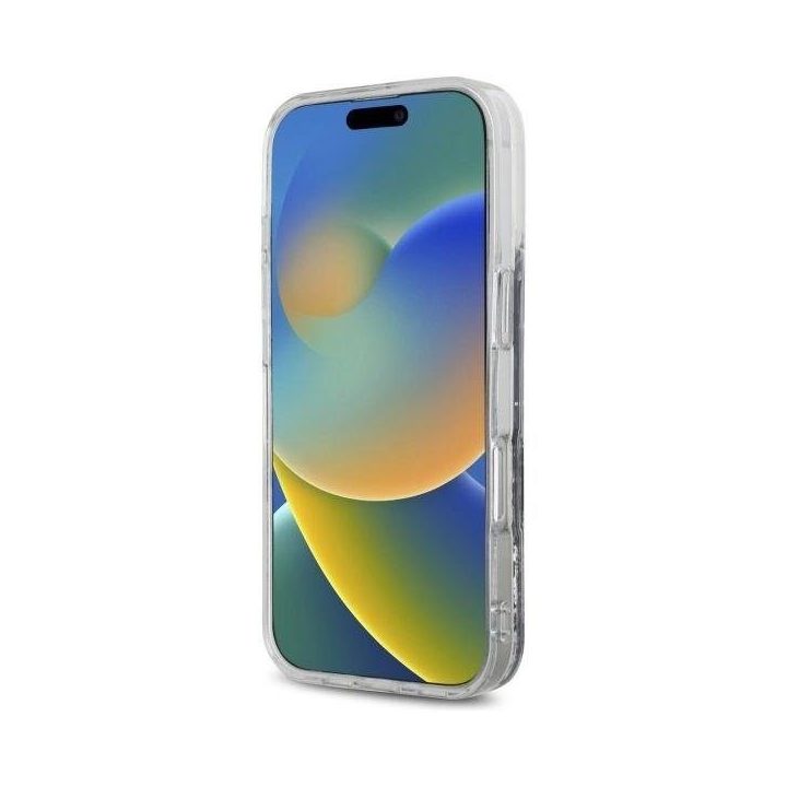 iPhone 16 Pro Max 6.9 juodas dėklas Liquid Glitter Arch“ logotipas