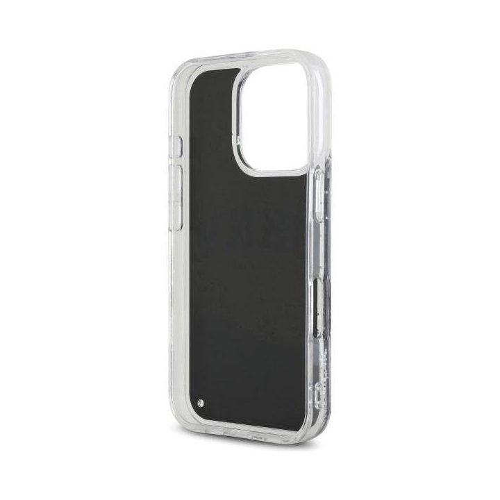iPhone 16 Pro Max 6.9 juodas dėklas Liquid Glitter Arch“ logotipas
