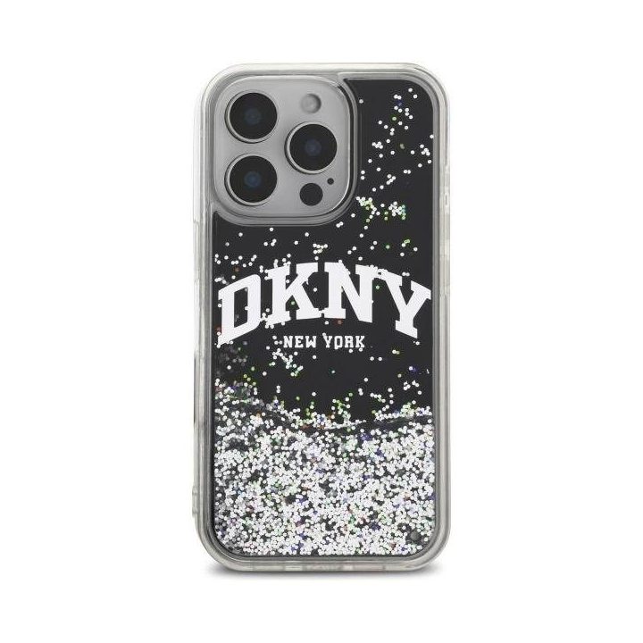 iPhone 16 Pro Max 6.9 juodas dėklas Liquid Glitter Arch“ logotipas