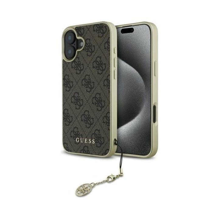 Guess 4G kolekcijos dėklas iPhone 16“ – rudos spalvos