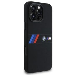 BMW silikono dėklas su MagSafe juostele viduryje iPhone 16 Pro Max“ – juodas