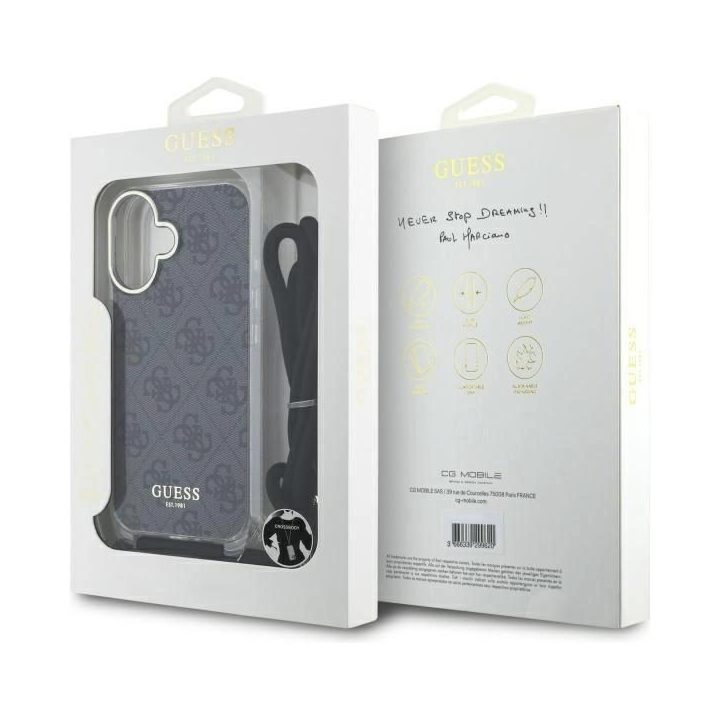 Guess Crossbody Cord 4G Print Case for iPhone 16 - Juoda