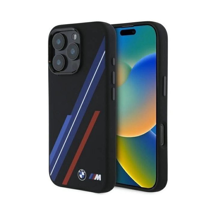 BMW Silicone Random Lines“ MagSafe“ dėklas iPhone 16 Pro Max“ – juodas