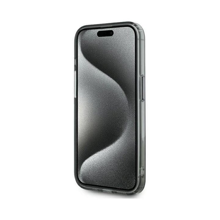 iPhone 15 Pro 6.1 juodas kietas dėklas IML Metal Karl Head MagSafe