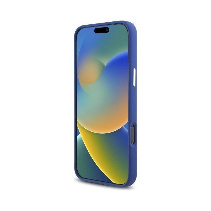 Mercedes“ silikono dėklas su raudonomis juostomis MagSafe“, skirtas iPhone 16 Pro Max“ – tamsiai mėlynas